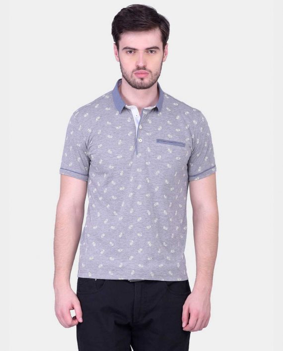 Grey-Polo-for-Men-with-White-Print-2