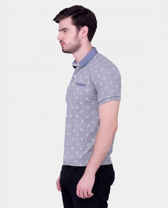 Grey-Polo-for-Men-with-White-Print-3