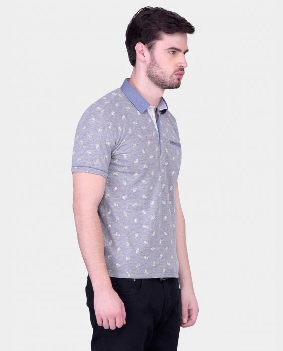 Grey-Polo-for-Men-with-White-Print-4