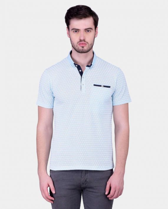 Light-Blue-Polo-with-White-Print-2