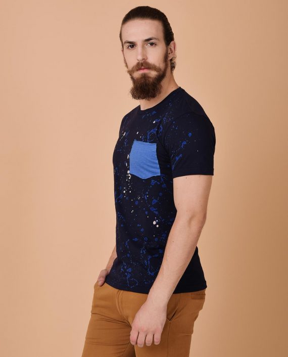 Black-Paint-Print-Tshirt-with-Contrast-Pocket-4