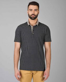 Black-and-White-Small-Check-Polo-for-Men-2