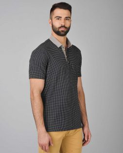 Black-and-White-Small-Check-Polo-for-Men-3