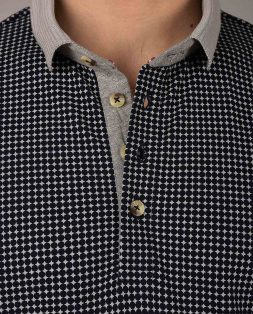 Black-and-White-Small-Check-Polo-for-Men-6
