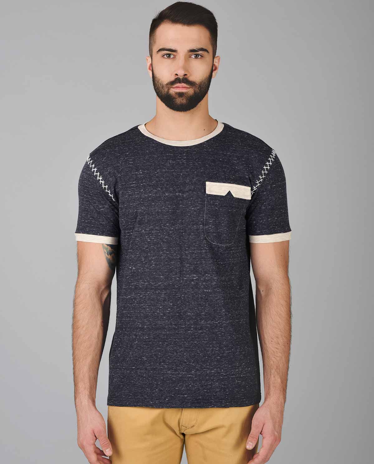 Black-withWhite-Print-Tshirt-for-Men-2 - Kashvi Designs