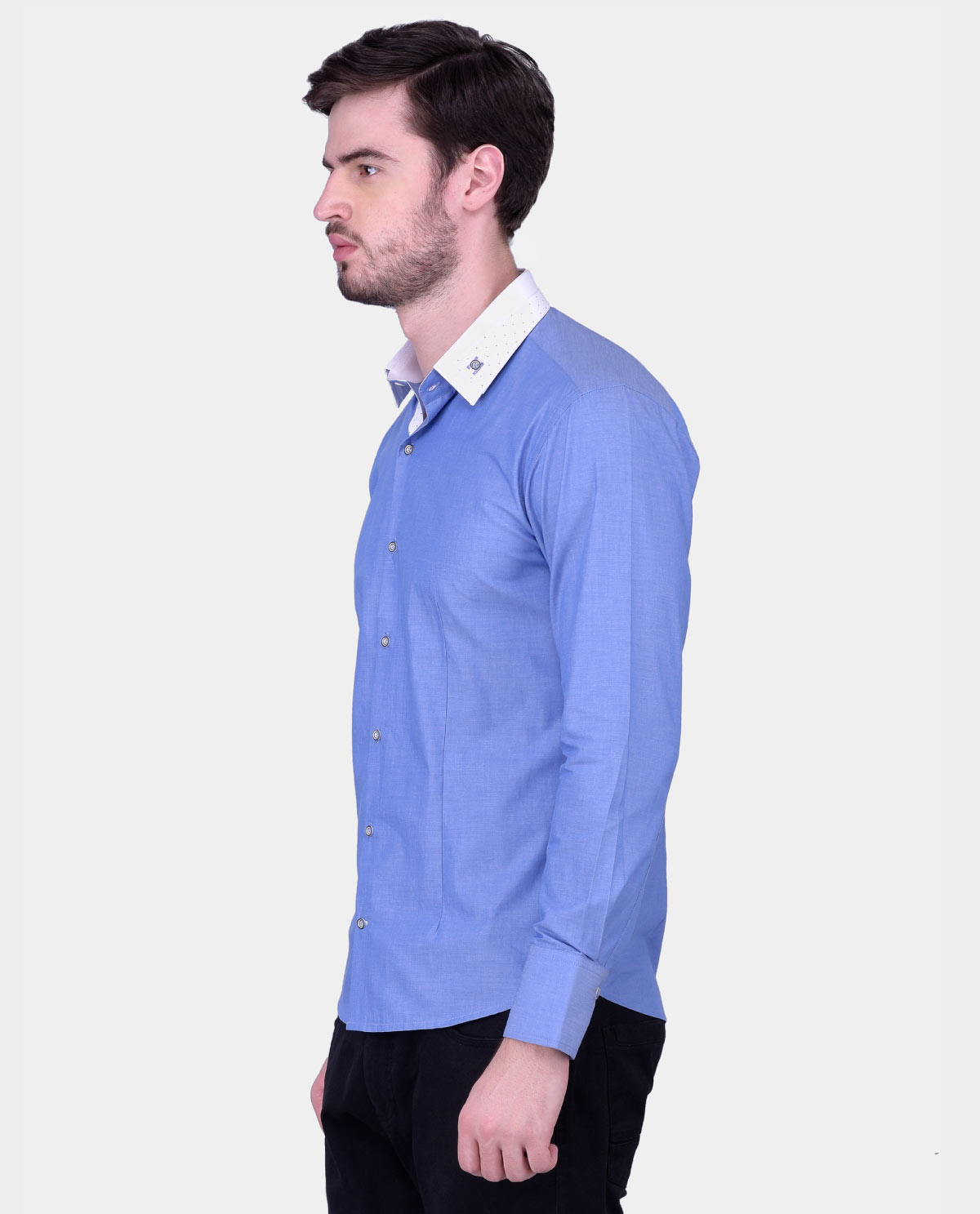 Blue-Full-Sleeves-Shirt-with-White-Collar-3 - Kashvi Designs