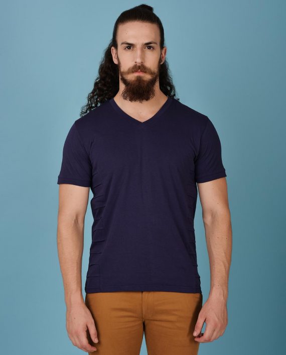Dark-Blue-V-Neck-Tshirt-for-Men-2