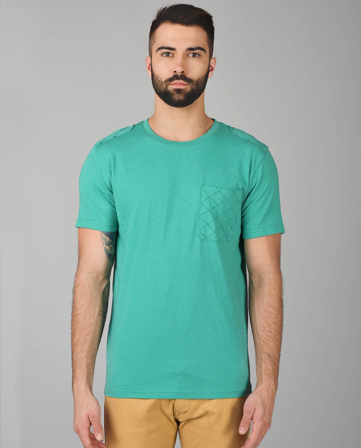 Pintuck Patch T-Shirt - Kashvi Designs - MensWear Collections
