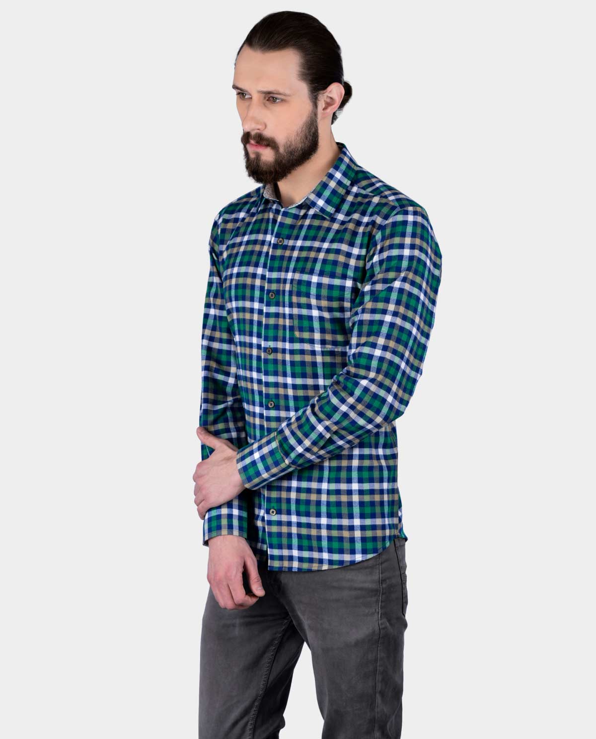 Green-and-Blue-Check-Shirt-for-Men3 - Kashvi Designs