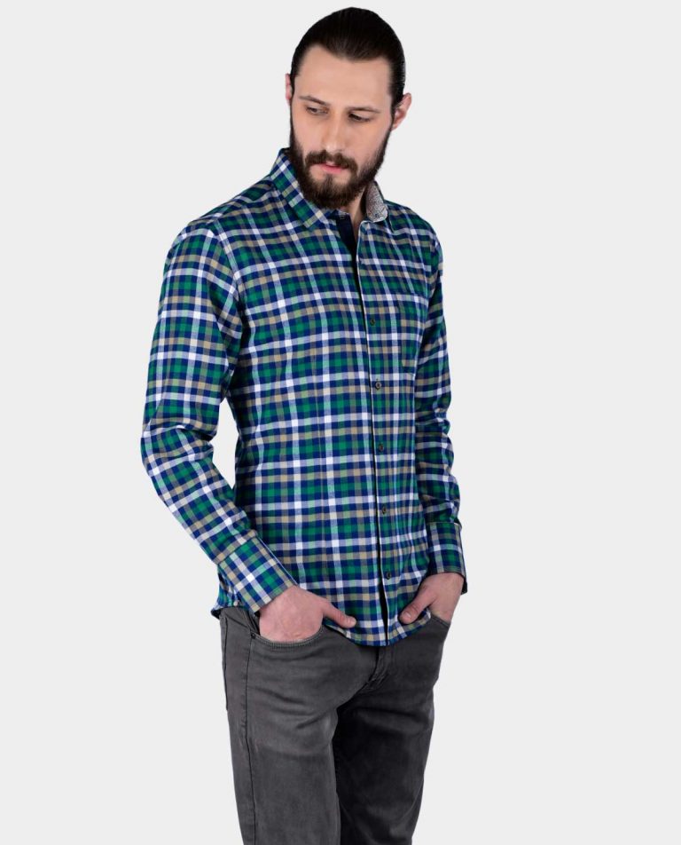 green check shirt combination