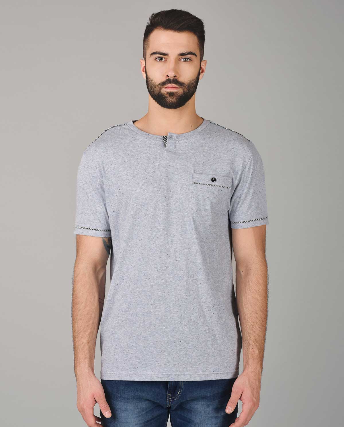 Grey-Half-Sleeve-Tshirt-for-Men-2 - Kashvi Designs