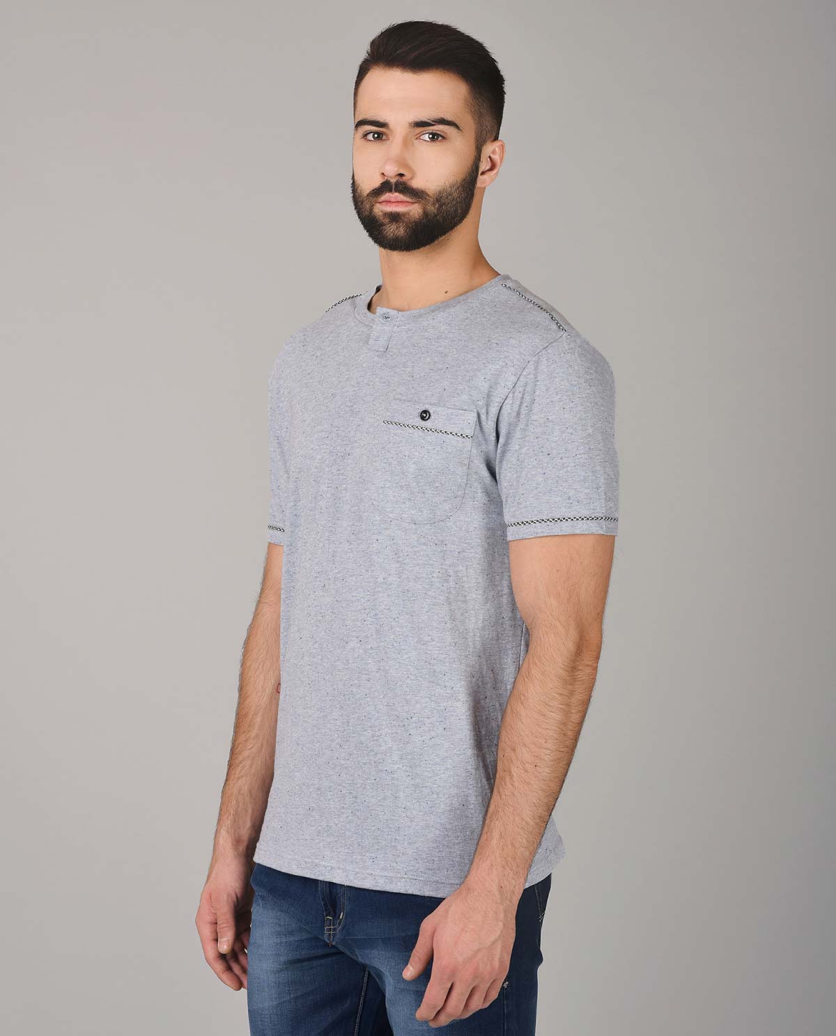 Grey-Half-Sleeve-Tshirt-for-Men-4 - Kashvi Designs