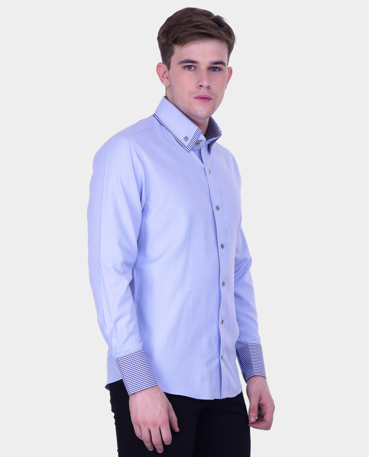 shiny blue shirt mens