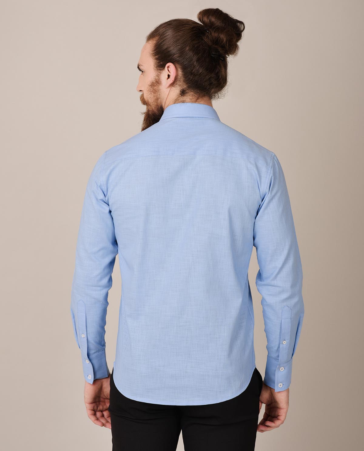 Light-Blue-Full-Sleeve-Shirt-for-Men-with-Black-Trim-5 - Kashvi Designs