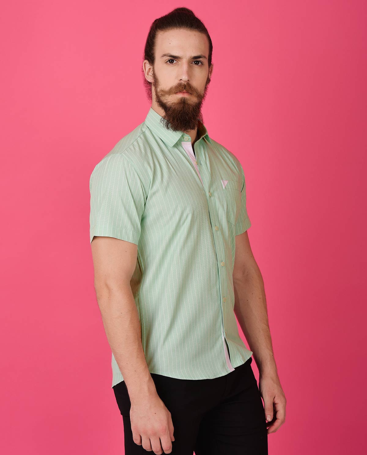 green stripe shirt men