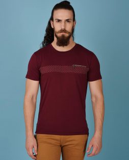 Maroon-Tshirt-with-Zip-Pocket-for-Men–2