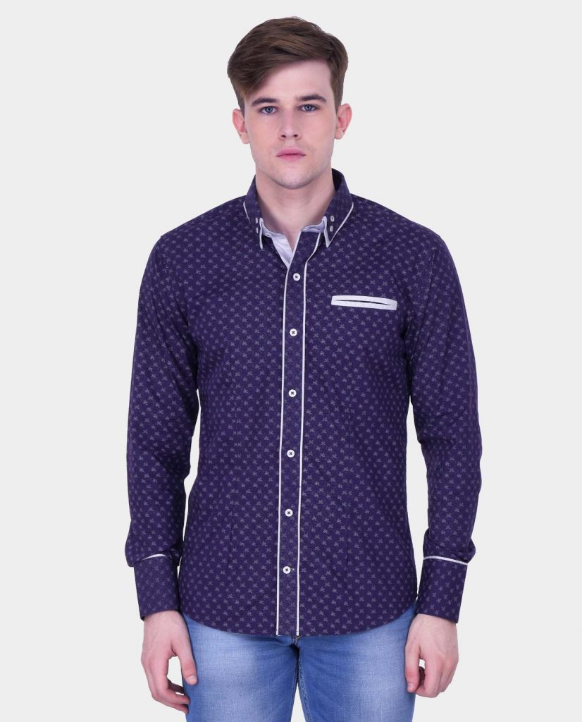 long sleeve purple shirt men