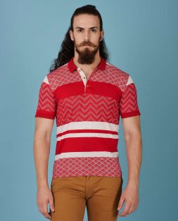 Red-Polo-with-White-Pattern-2