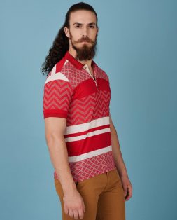 Red-Polo-with-White-Pattern-3