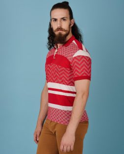 Red-Polo-with-White-Pattern-4