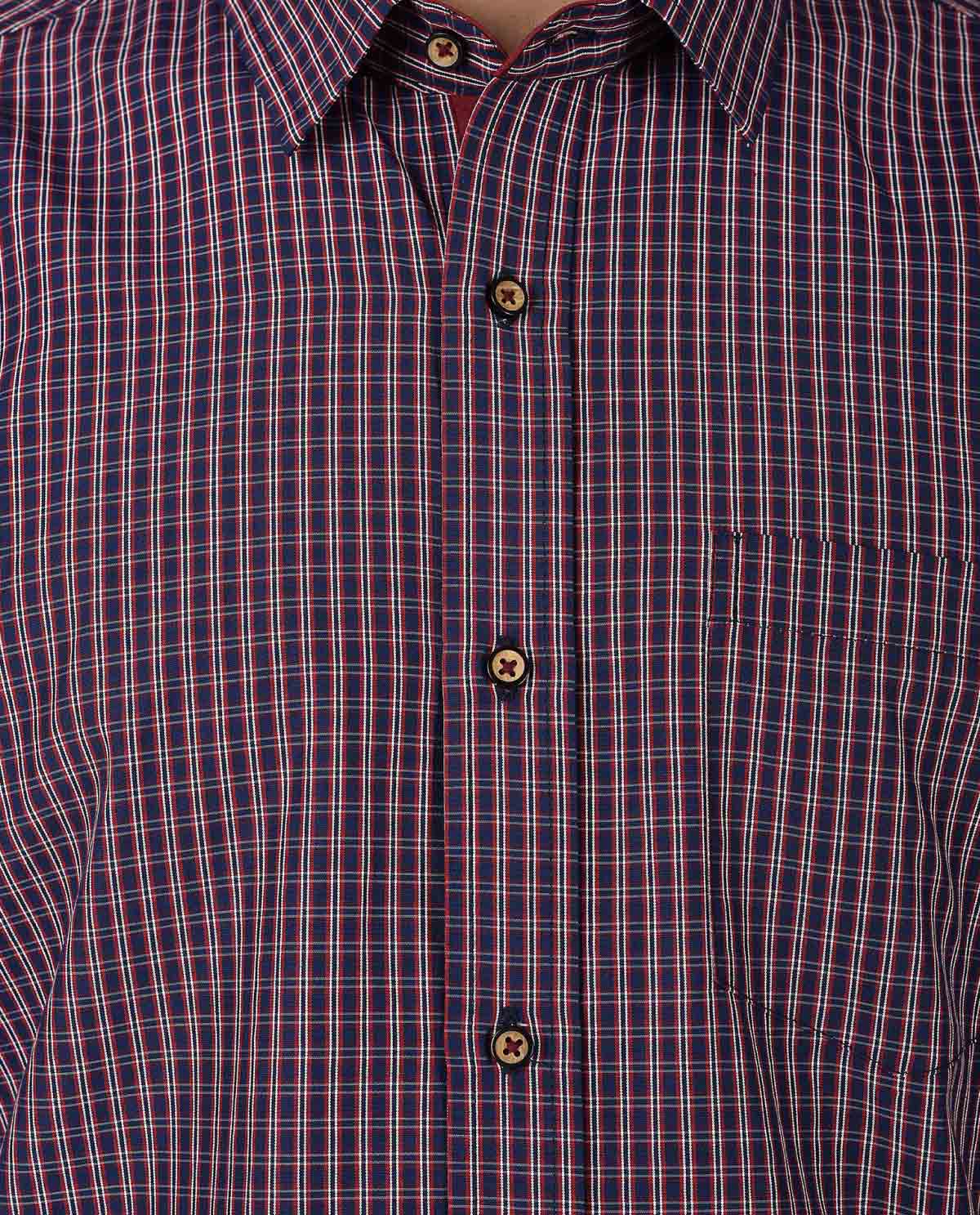 red small check shirt mens