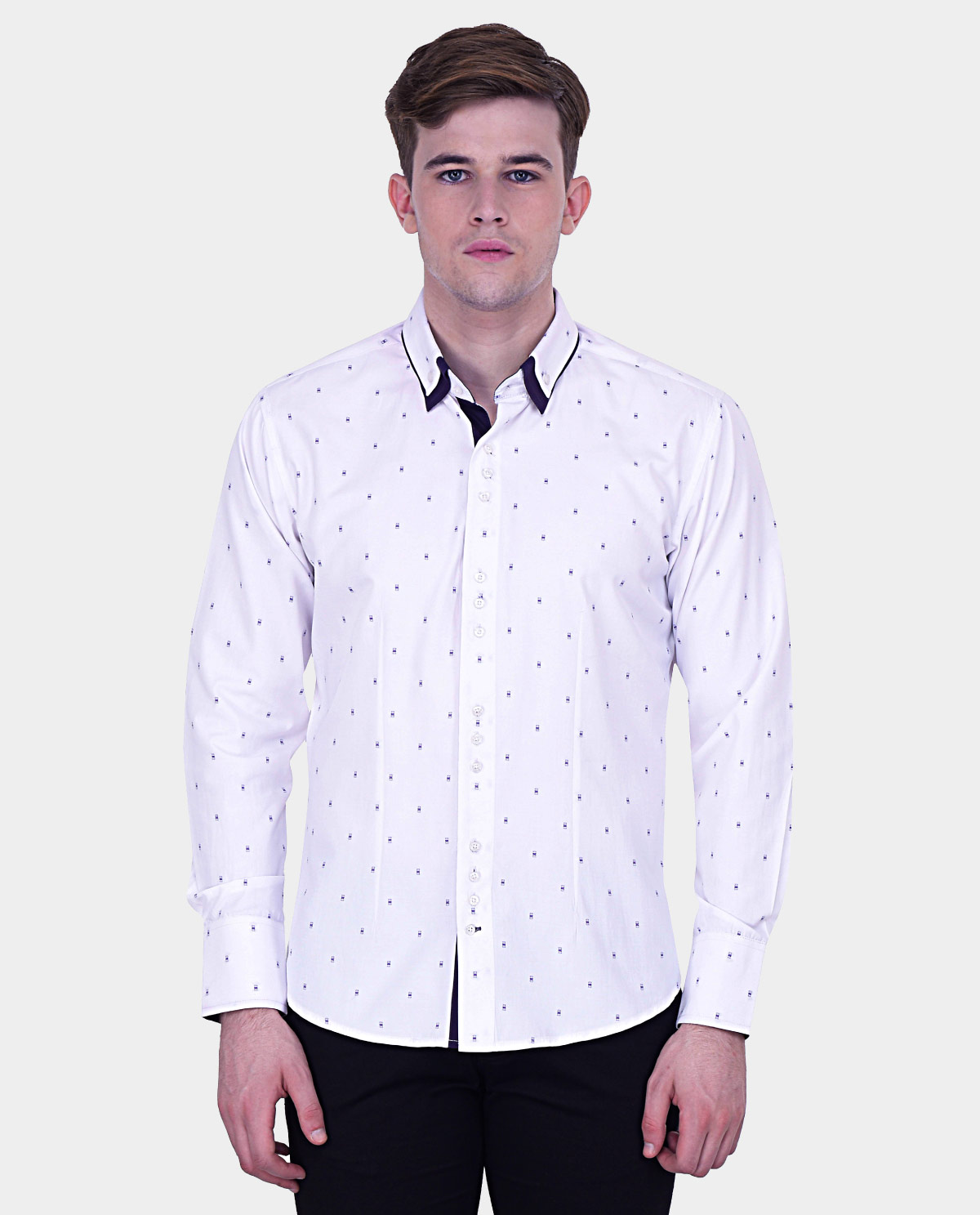 White-Buta-Shirt-for-Men-2 - Kashvi Designs