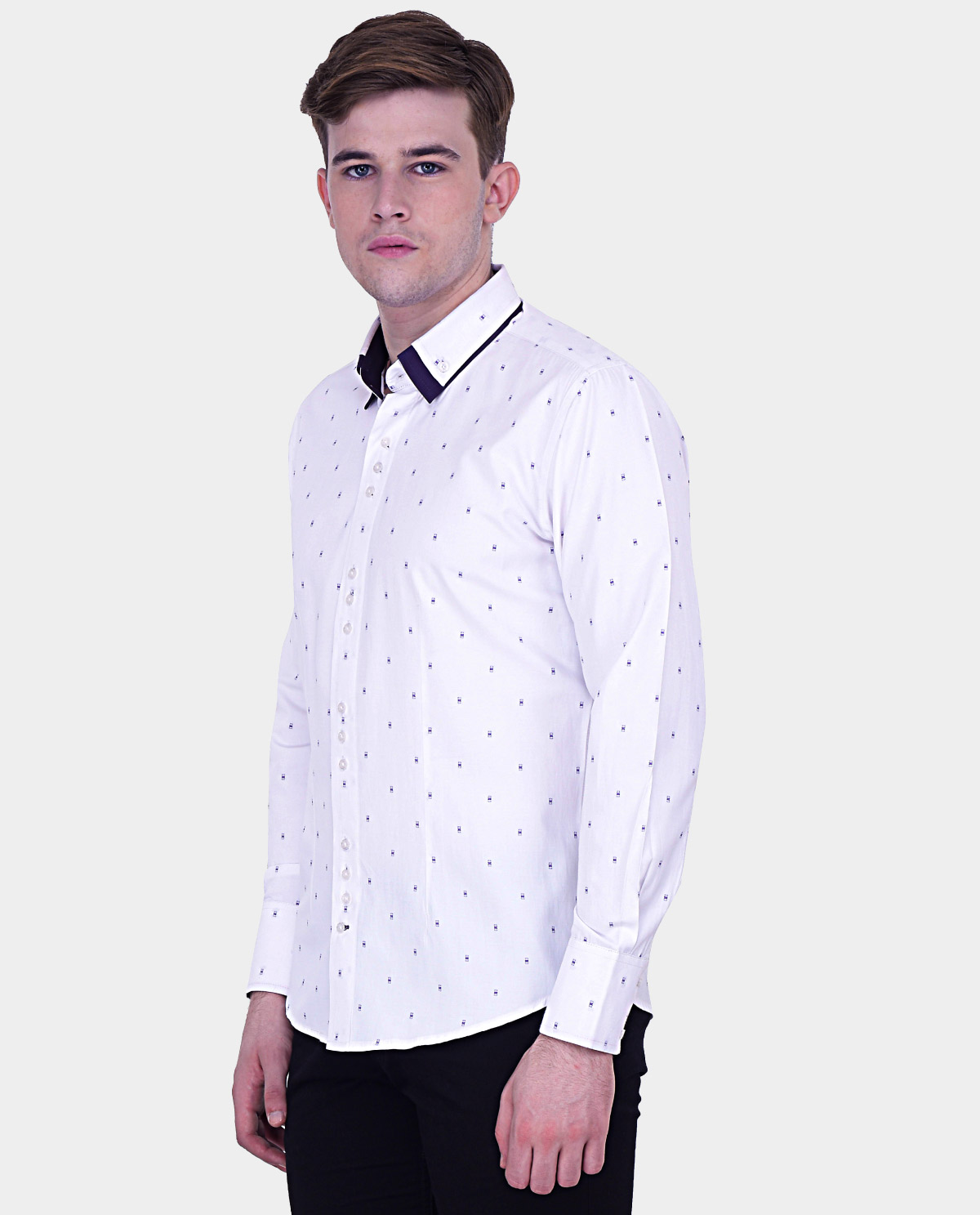 White-Buta-Shirt-for-Men-3 - Kashvi Designs