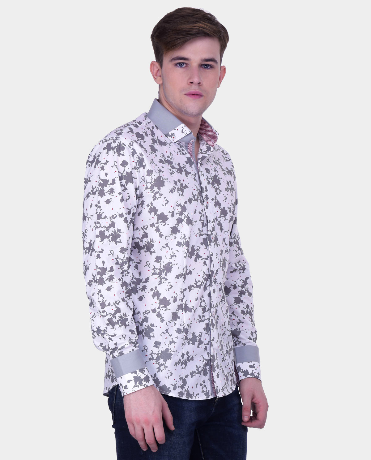 White-Full-Sleeve-Shirt-with-Grey-Print-4 - Kashvi Designs